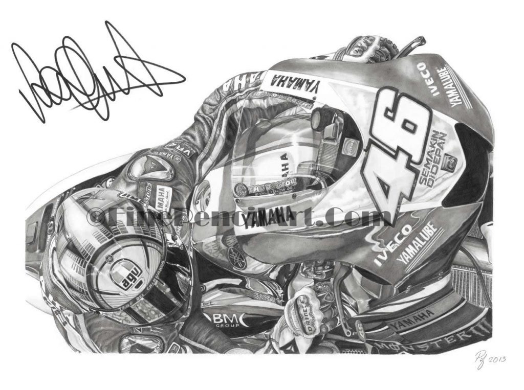 Signed Valentino Rossi Artwork